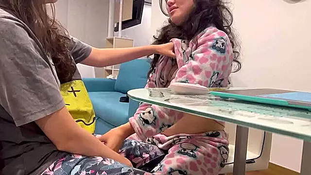 Scarlett & Chanel: Lesbian Friends Finger Each Other at Home