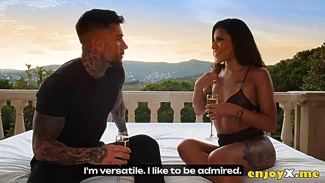 Andrea Retali and her beautiful partner get down and messy as the sun sets in the background, creating a cool lump of hard-core porn.