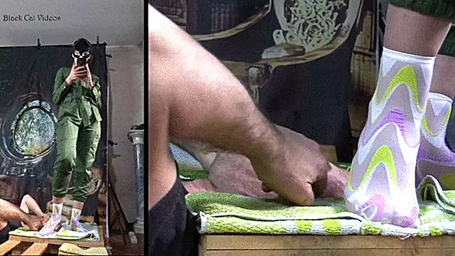 Alice caring for her own business stepping on a human face (two view)