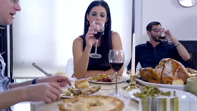 Mom Fucks Son & Eats Teen Creampie For Thanksgiving Treat