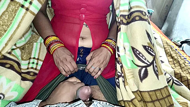 Indian wife Xshika wears red outfit and rides like a pro, giving a steamy missionary creampie in her hairy pussy