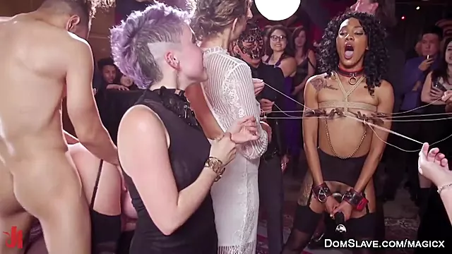 Slave Fucked In Bondage At Swinger Orgy Party