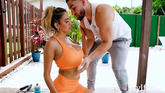 Latina MILF's New Trainer Has A Very Hands On Approach