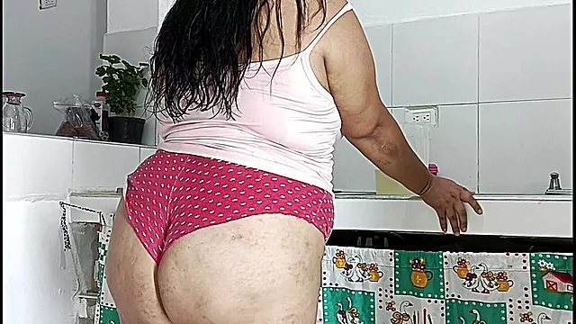Cheating Wife Fucks with Lover in the Kitchen Cuckold Husband
