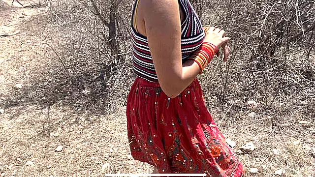 Village Boy Fucks Hot Indian Bhabhi in the Jungle - Rough Doggy Style & Creampie