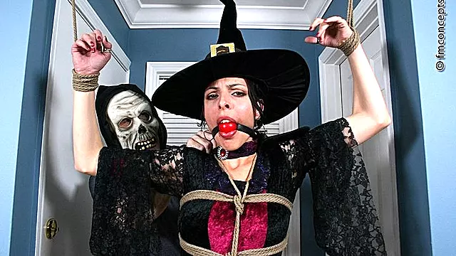 Beautiful Sorceress Edanya Drools All Over Herself As She Stands Ballgagged And Bound!