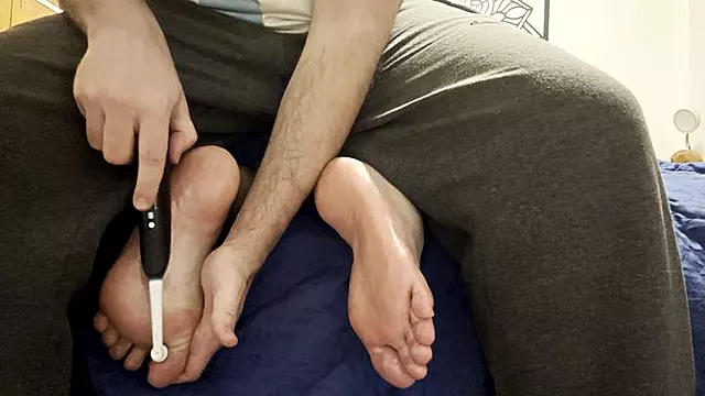 Foot Tickling on Argentine Girlfriend Face Down - Shoe Removal, Oil and Electric Brush - Part 1 | HDR