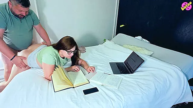 Free Use Pussy While I Study - Big Ass Brunette MILF Doggy Style & Missionary