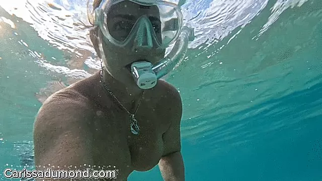 Carissa completely nude and swimming at the Maui beach