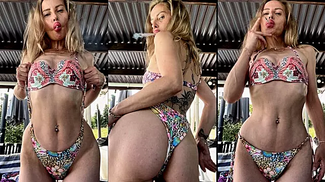 Uzun Porno, Smoking, Summer Birille, Sıska Yaşlı, Beyaz Bikini, Uzun Beyaz