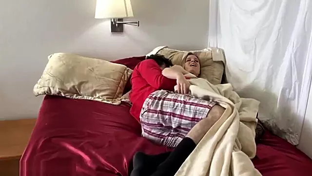 Blonde milf sharing a bed with her stepson