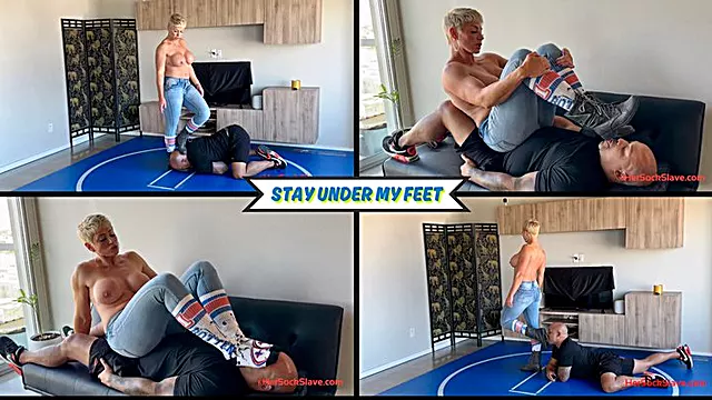 Stay Under My Feet - Total Foot Humiliation as Goddess Rapture Makes Her Foot Slave Stay Under Her Dirty Boots and Big Feet - UltraHD (MP4)