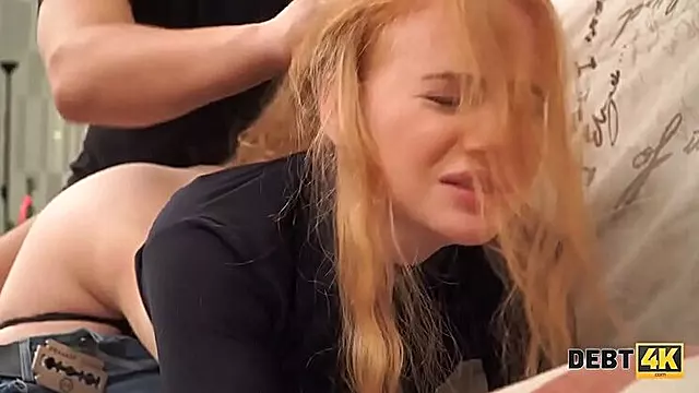 Nick Whitehard fucks teen redhead Russian for debt in rough homemade POV sex