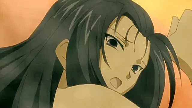 Cute girl with long hair loves to ride cock in anime style