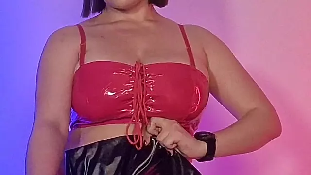 Latex and Leather Mini Skirt Try-on: Shiny Fits on Curvy Body