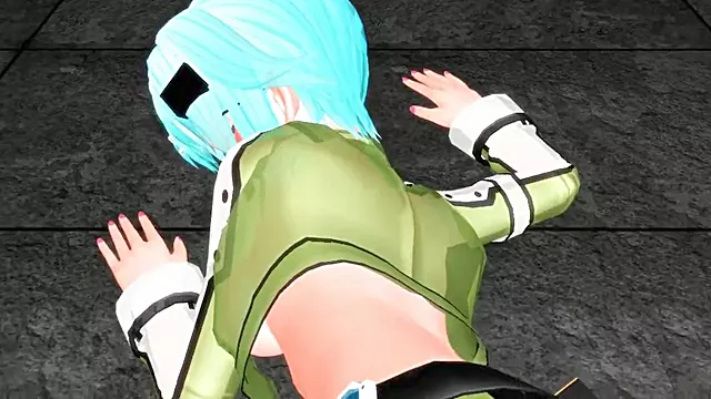 Sinon gets caught in a steamy situation