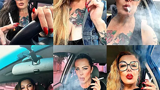Collection of six videos: smoking in the car (hotboxing)