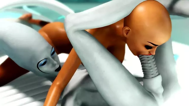 Super alien sex in the sci-fi lab. Futa alien plays with a young hottie