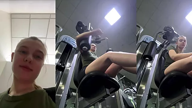 Famous pornstar training in the gym