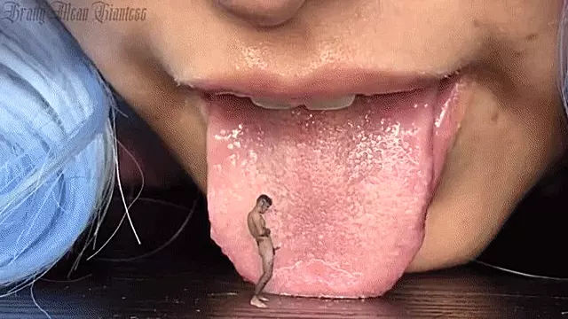Giantess Shrinking and Blowjob domination for a tiny man until he's a piece of dust and his penis is not visible