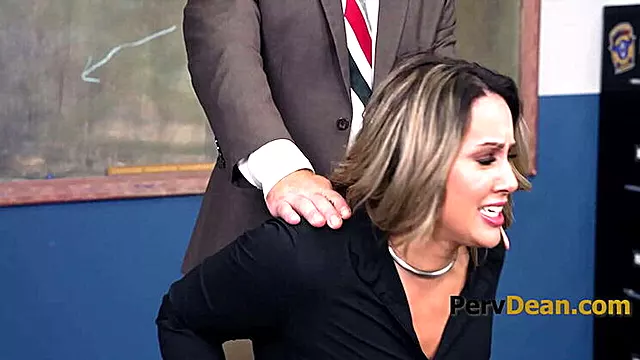 Hot MILF Stepmom Fucks Principal to Save Me - Misty Meaner