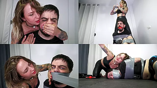 Kevin tied up and gagged by Sua!