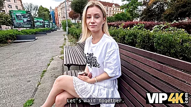 VIP4K. Cute blonde cheating on her boyfriend for money