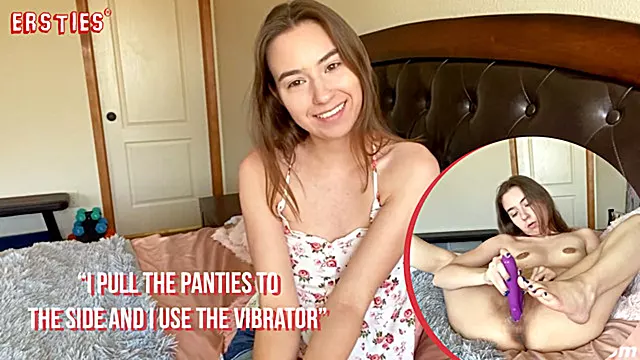 Shaved Pussy Play with Cute Brunette Ersties