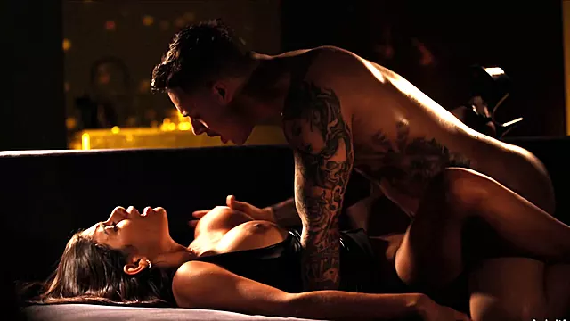 Astonishing brunette is banged in a romantic sex video