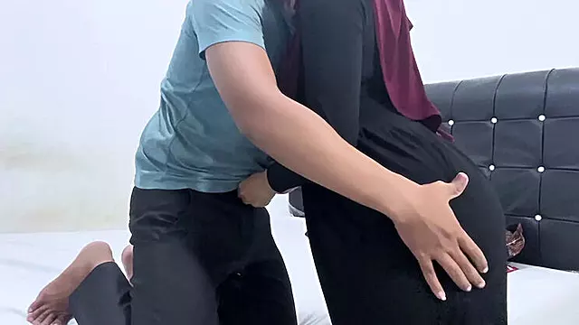Hijab Girl Clarelia Desperate Cheating Fuck with Friend's Husband Jamsen - Blowjob & Doggy Style