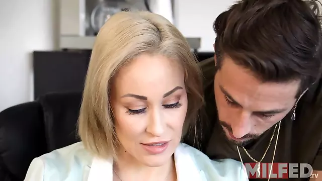 Stepmom and Stepdad get frisky while talking on the phone