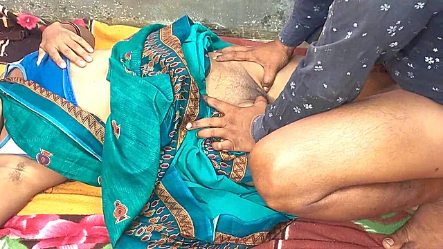 Indian wifey in the village getting wild outdoors