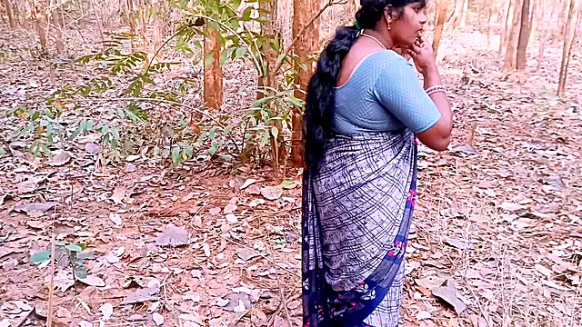 Indian Outdoor Sex. Desi Bhabi Secret Fucking Hubby in Forest. Telugu Dirty Talks.