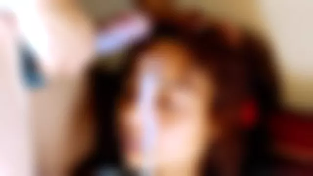 CUM FACIAL 2 - Loren Gets a Forehead Cum River While Trying to Watch TV (Cum Clean Up and Slow Mo)