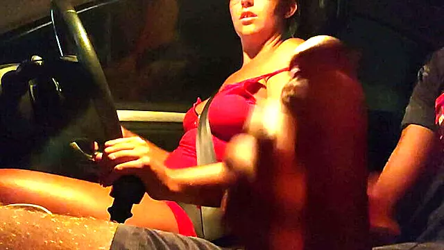 Stuck in Traffic, Stranger Offers Car Handjob - Big Cock MILF & Old Man Hitchhiking Fun