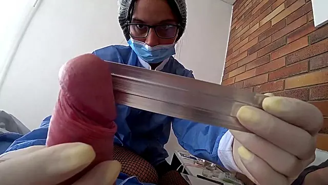 Nurse gets dick checked then takes gaping anal after showing big ass