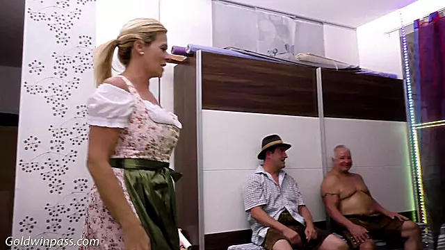 Pierced MILF Marina Montana Gangbang Lederhosen Orgy Big Tits Bukkake