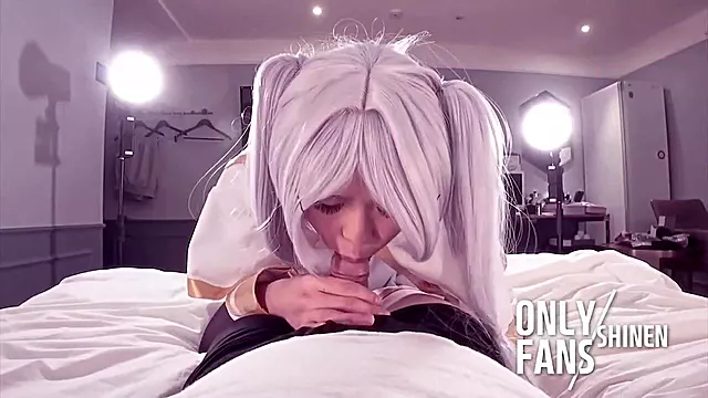 Cute Frieren sex with sloppy blowjob and juicy anal for her cowgirl cosplay