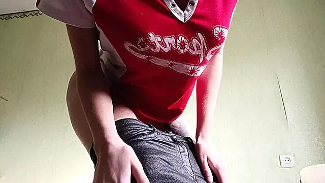 Skinny Brunette Teen Masturbates to Neighbor Making Coffee - Risky Solo Orgasm in Apartment