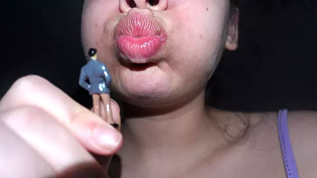 Giantess Stepsister inflates her face like a balloon then blows her bad breath on tiny stepbrother