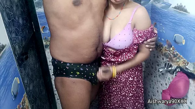 Hot Indian Desi Bhabhi Aishwarya Giving Handjob. He Cum On Her Panties - Aishwarya Bhabhi