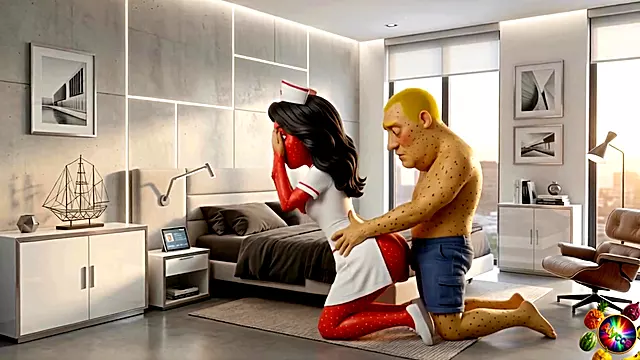 Dirty Nurse Fantasy Moranguete eats Patient Abacaxi s cock and takes his anal Hospital Room Secret Nurse Moranguete drills Abacaxi s pussy and ass