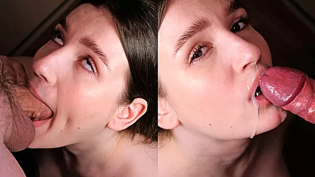EYES ROLLING DEEPTHROAT BLOWJOB CUM ON LIPS FullHD