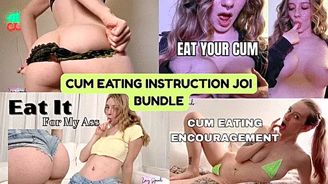 Cum Eating Instructions Femdom POV Brat Girls Topless Compilation Bundle