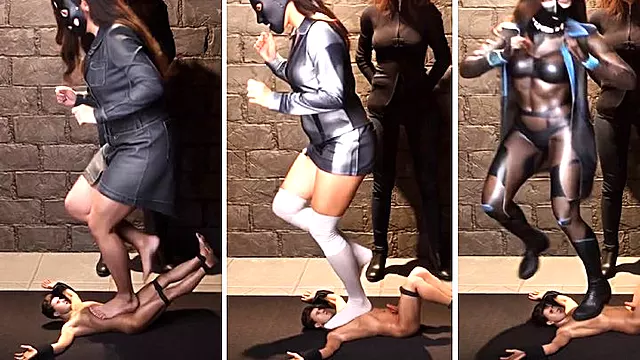 Trampled by 83 Giantess Women In A Row - BDSM Fetish Stomping