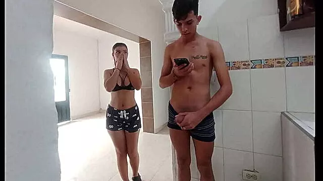 New Stepsister Catches Me Masturbating, Obeys Her Every Command, Hot Colombian Stepsister in Porn (Spanish)
