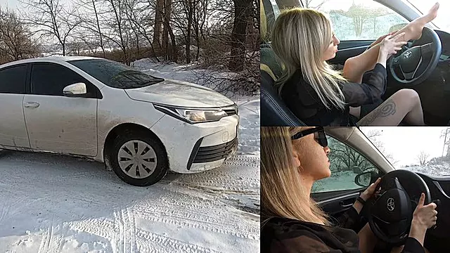 Katya can't drive up the snowy hill