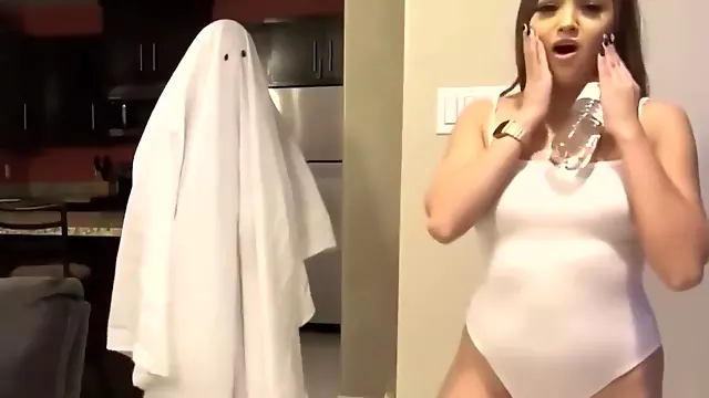Halloween Month - A ghost with huge Dick Creampied my tight pussy- Lexi Aaa