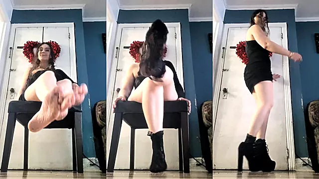 Putting on some cute socks and heels