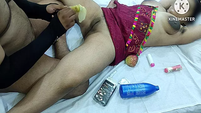Inserting Bottle Banana Into Indian Girl Pussy